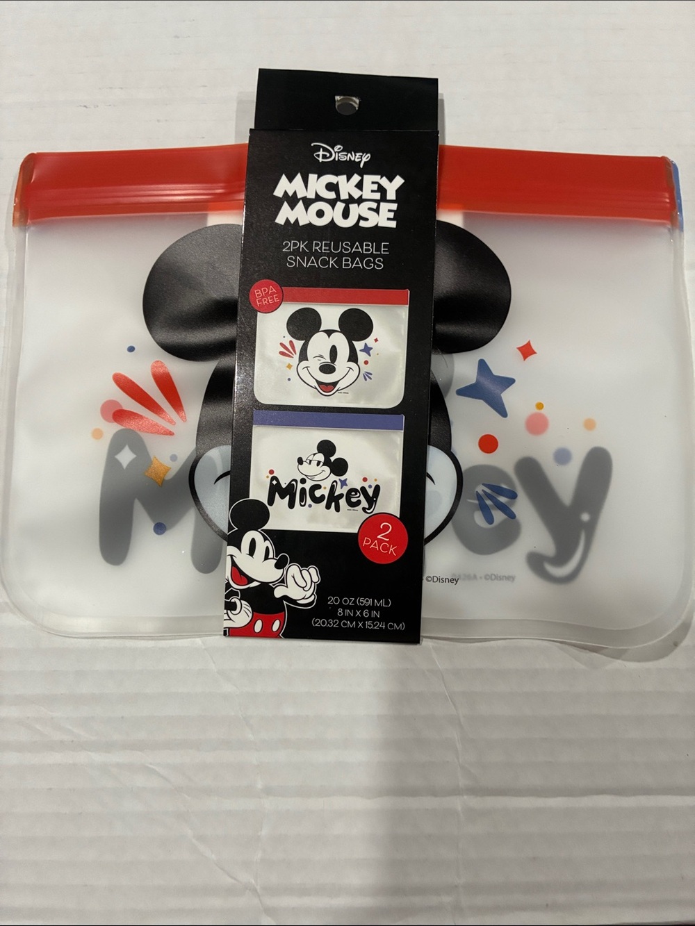 Disney Mickey Mouse Reusable Snack Bags - 2 Pack